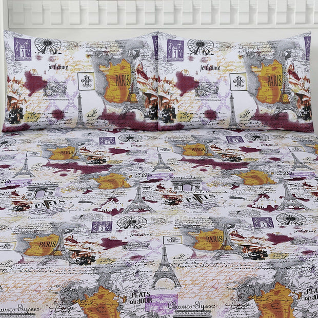 Divine Pure Cotton Bed Sheet - King - 3pcs - DBS245