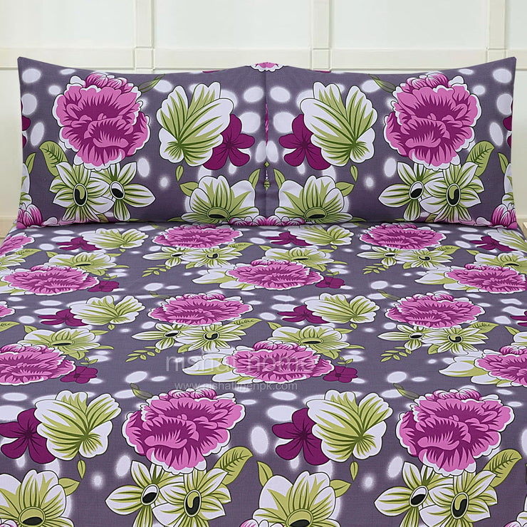 Divine Pure Cotton Bed Sheet - King - 3pcs - DBS246