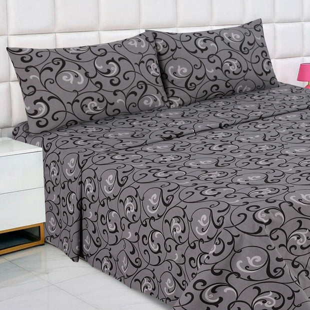 Divine Pure Cotton Bed Sheet - King - 3pcs - DBS255