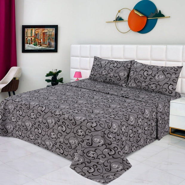 Divine Pure Cotton Bed Sheet - King - 3pcs - DBS255
