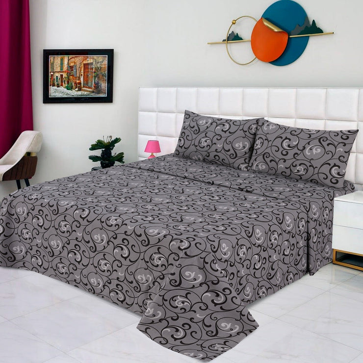 Divine Pure Cotton Bed Sheet - King - 3pcs - DBS255