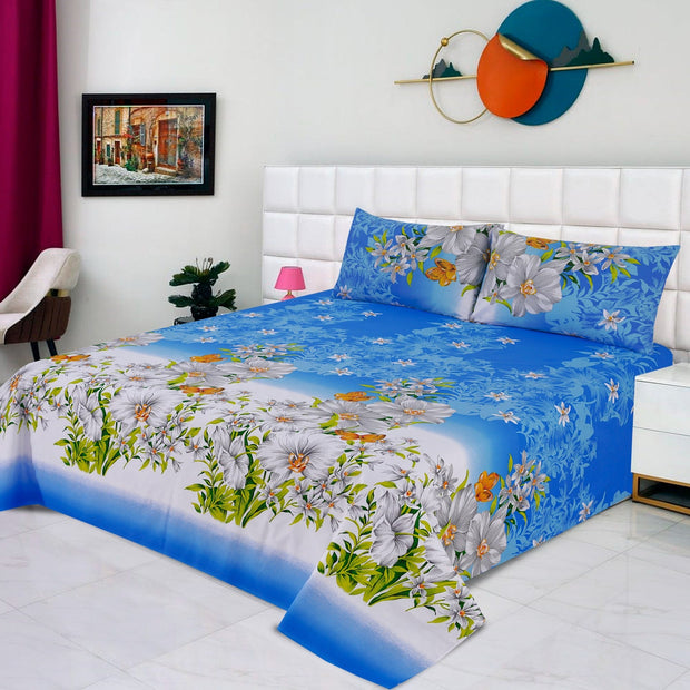 Divine Pure Cotton Bed Sheet - King - 3pcs - DBS256