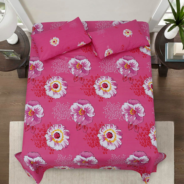 Divine Pure Cotton Bed Sheet - King - 3pcs - DBS257