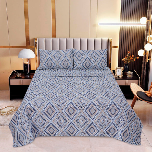 Divine Pure Cotton Bed Sheet - King - 3pcs - DBS260
