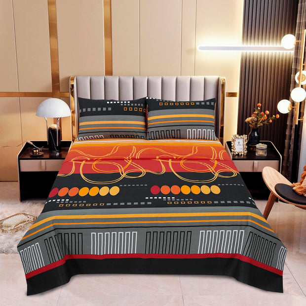 Divine Pure Cotton Bed Sheet - King - 3pcs - DBS262