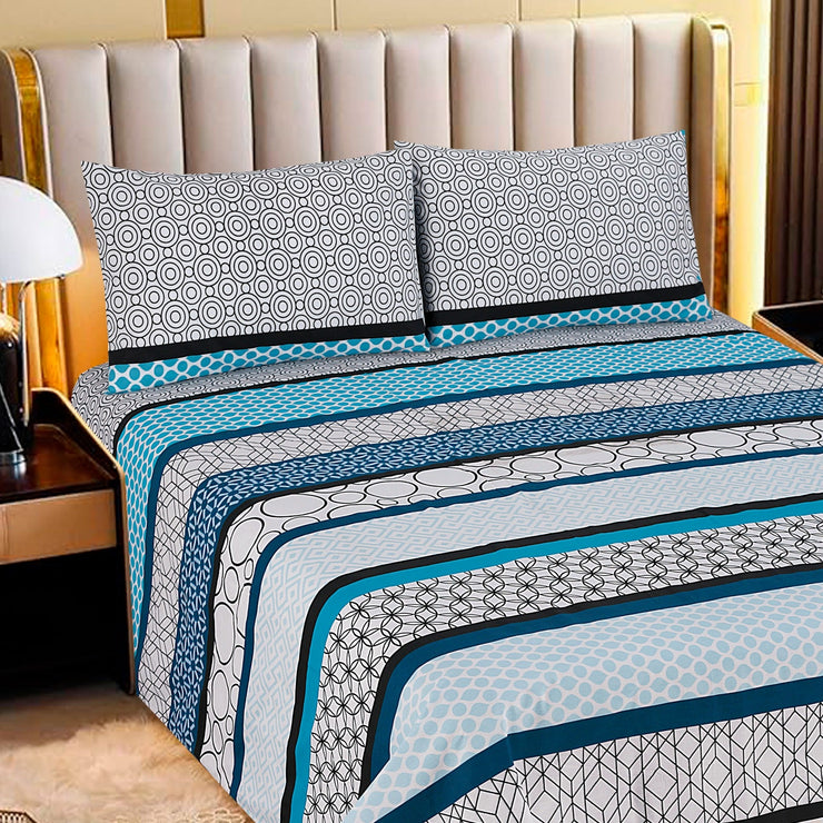 Divine Pure Cotton Bed Sheet - King - 3pcs - DBS263