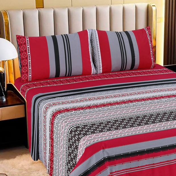 Divine Pure Cotton Bed Sheet - King - 3pcs - DBS266