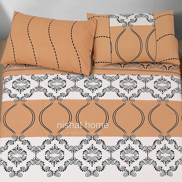 Divine Pure Cotton Bed Sheet - King - 3pcs - DBS269