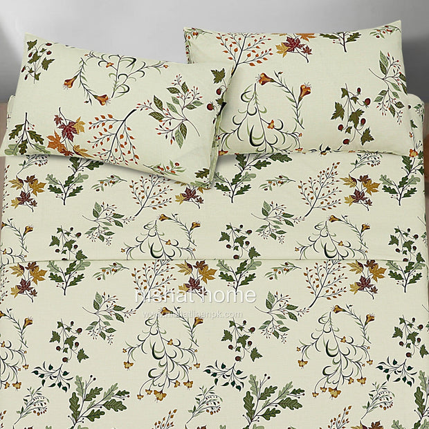 Divine Pure Cotton Bed Sheet - King - 3pcs - DBS270