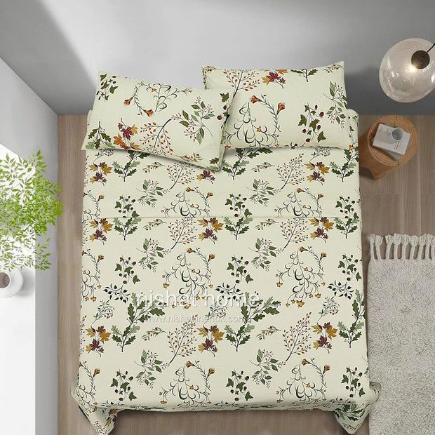 Divine Pure Cotton Bed Sheet - King - 3pcs - DBS270
