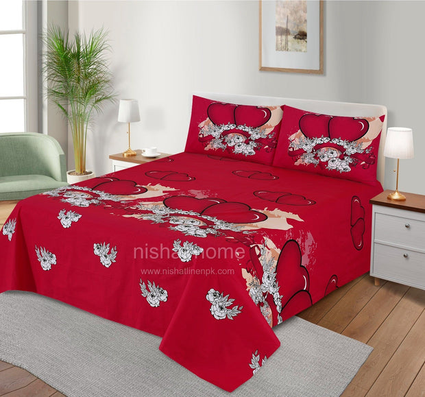 Divine Pure Cotton Bed Sheet - King - 3pcs - DBS272