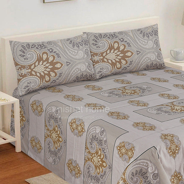 Divine Pure Cotton Bed Sheet - King - 3pcs - DBS273