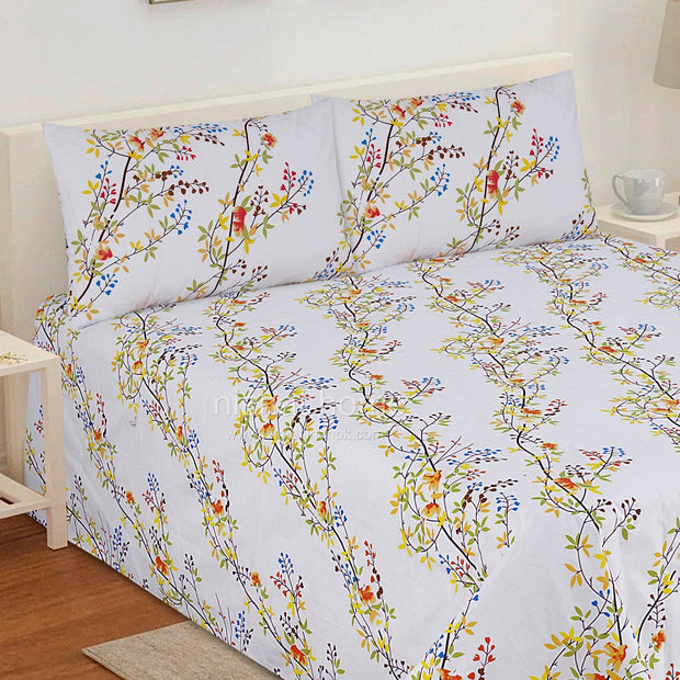 Divine Pure Cotton Bed Sheet - King - 3pcs - DBS276