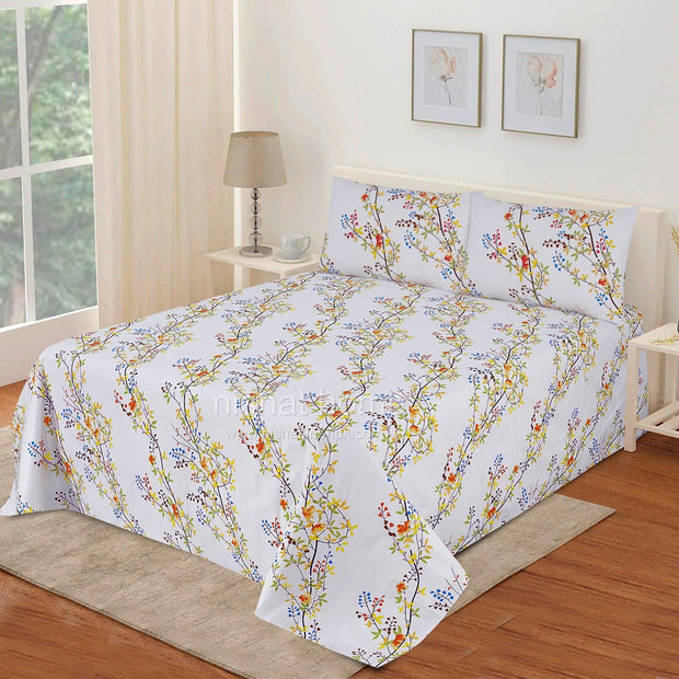 Divine Pure Cotton Bed Sheet - King - 3pcs - DBS276