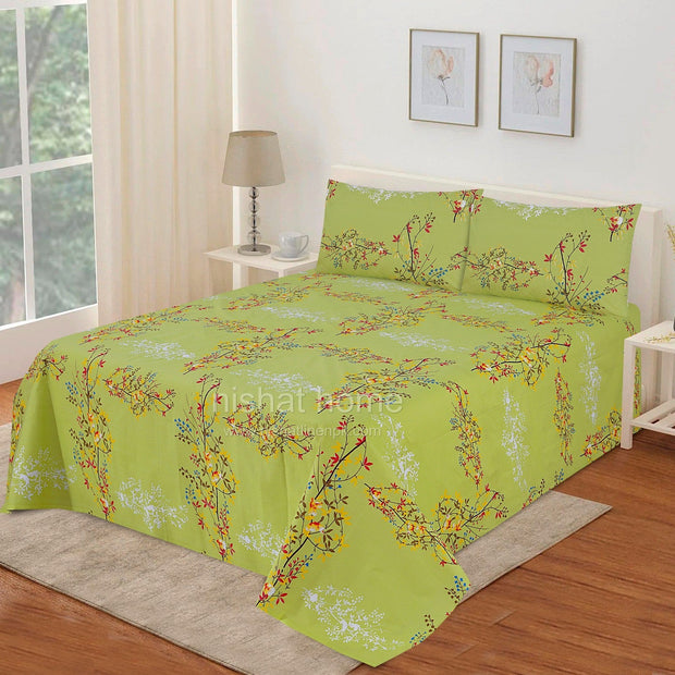 Divine Pure Cotton Bed Sheet - King - 3pcs - DBS277