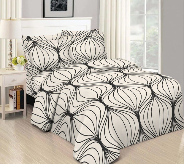 Divine Pure Cotton Bed Sheet - King - 3pcs - DBS279