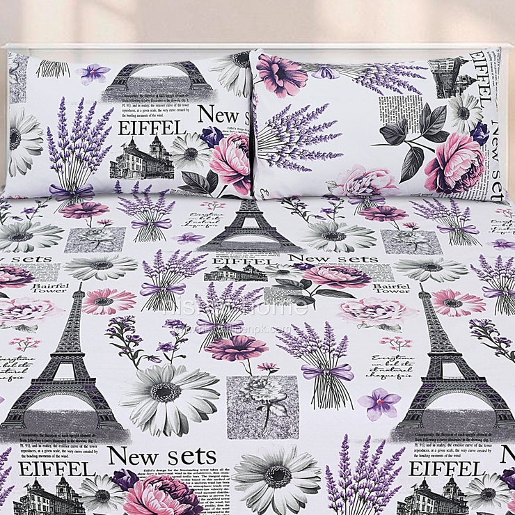 Divine Pure Cotton Bed Sheet - King - 3pcs - DBS284