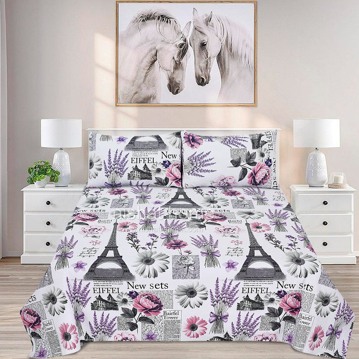 Divine Pure Cotton Bed Sheet - King - 3pcs - DBS284