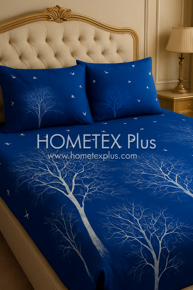 Royal Pure Cotton Printed Bed Sheet - King - 3pcs - RPB25