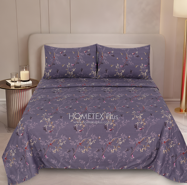 Royal Pure Cotton Printed Fitted Bed Sheet - King - 3pcs - RPF13