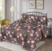 Royal Pure Cotton Printed Fitted Bed Sheet - King - 3pcs - RPF14
