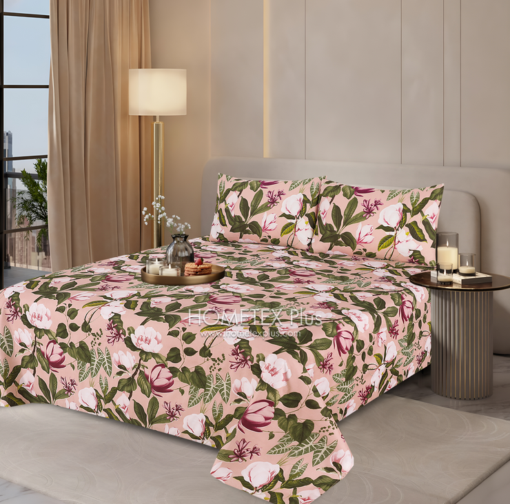 Royal Pure Cotton Printed Fitted Bed Sheet - King - 3pcs - RPF17