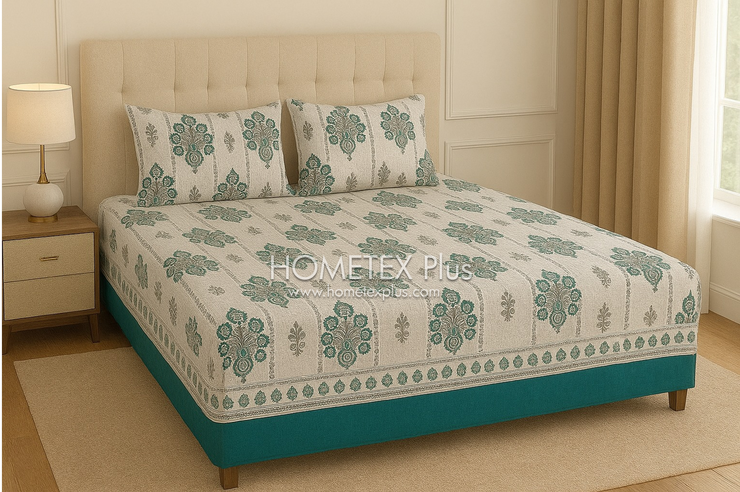 Royal Pure Cotton Printed Bed Sheet - King - 3pcs - RPB33