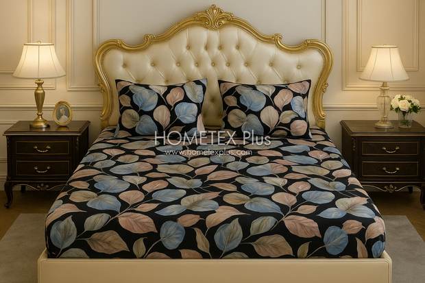 Royal Pure Cotton Printed Fitted Bed Sheet - King - 3pcs - RPF27