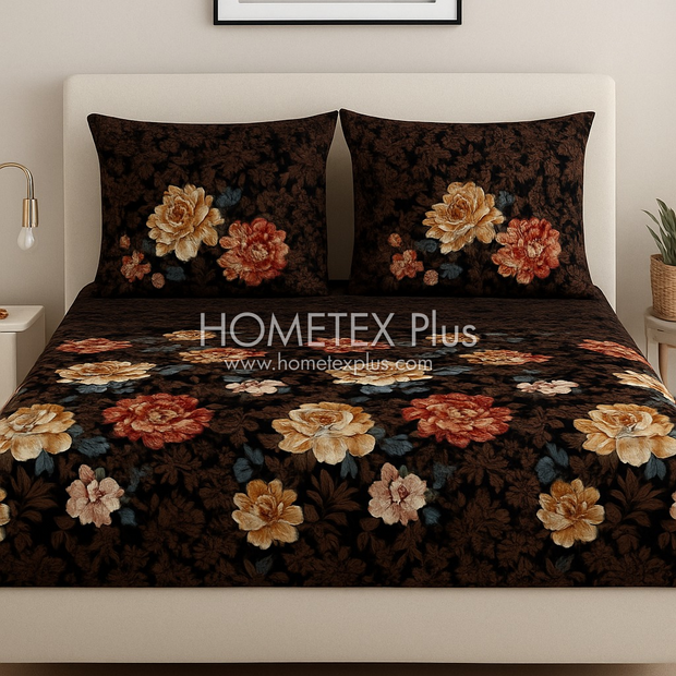 Royal Pure Cotton Printed Fitted Bed Sheet - King - 3pcs - RPF31