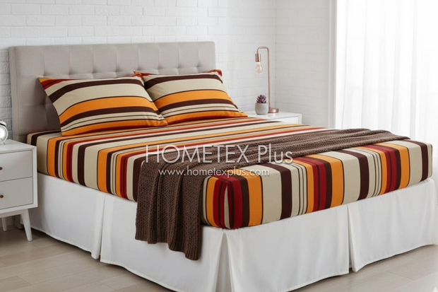 Royal Pure Cotton Printed Fitted Bed Sheet - King - 3pcs - RPF35