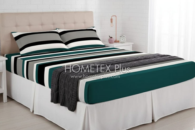 Royal Pure Cotton Printed Fitted Bed Sheet - King - 3pcs - RPF36