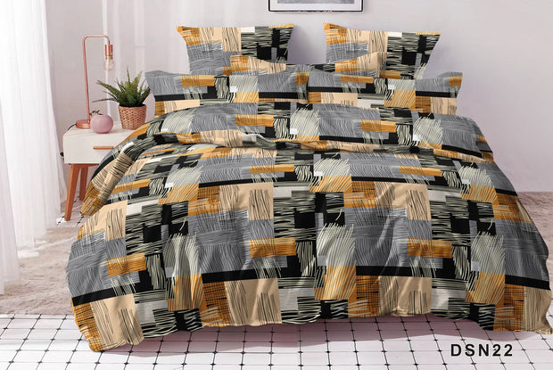 Royal Pure Cotton Printed Bed Sheet - King - 3pcs - RPB06