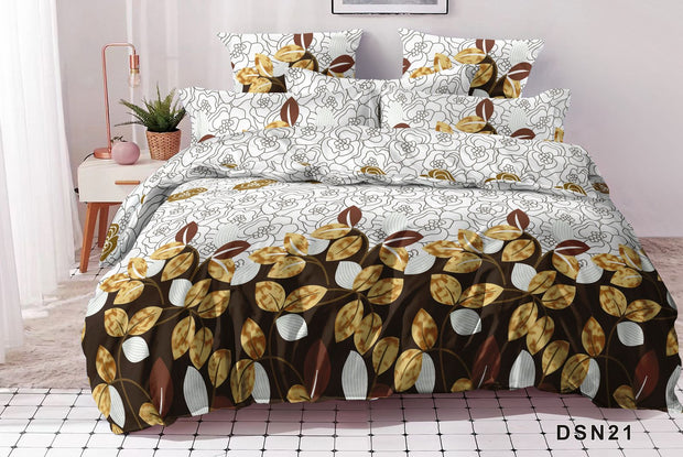 Royal Pure Cotton Printed Bed Sheet - King - 3pcs - RPB10