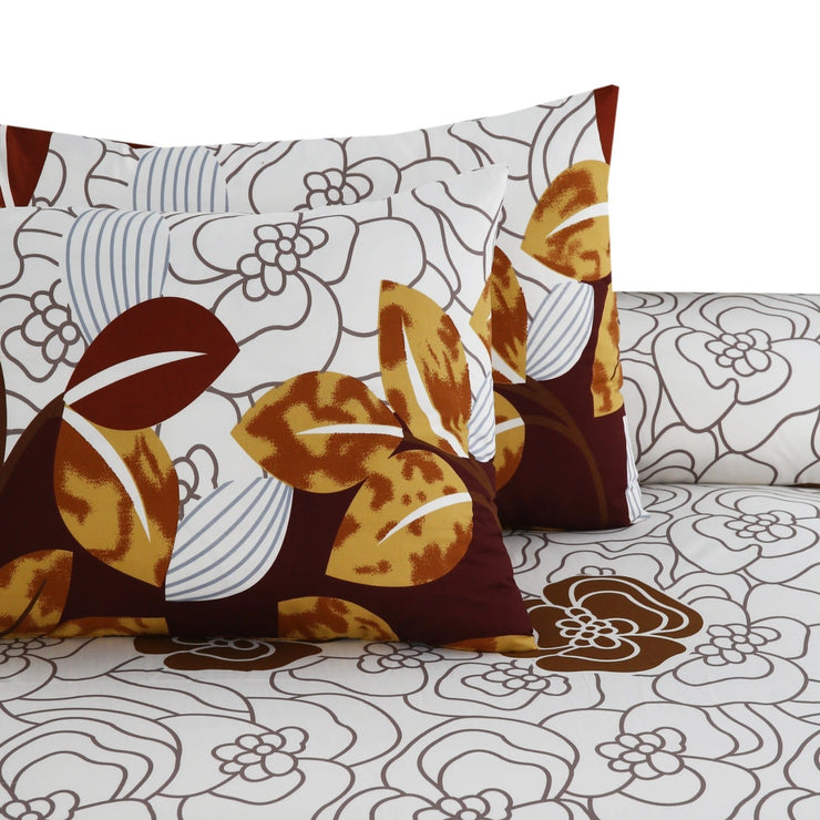 Royal Pure Cotton Printed Bed Sheet - King - 3pcs - RPB12