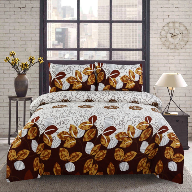 Royal Pure Cotton Printed Bed Sheet - King - 3pcs - RPB12