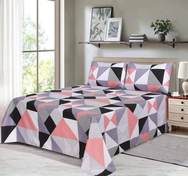 Royal Pure Cotton Printed Bed Sheet - King - 3pcs - RPB13