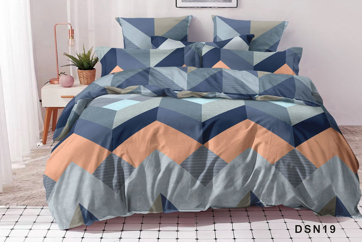 Royal Pure Cotton Printed Bed Sheet - King - 3pcs - RPB08