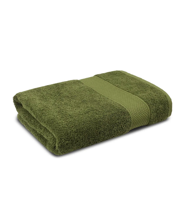 Export Quality Pure Cotton Bath Towel - Olive - ET14