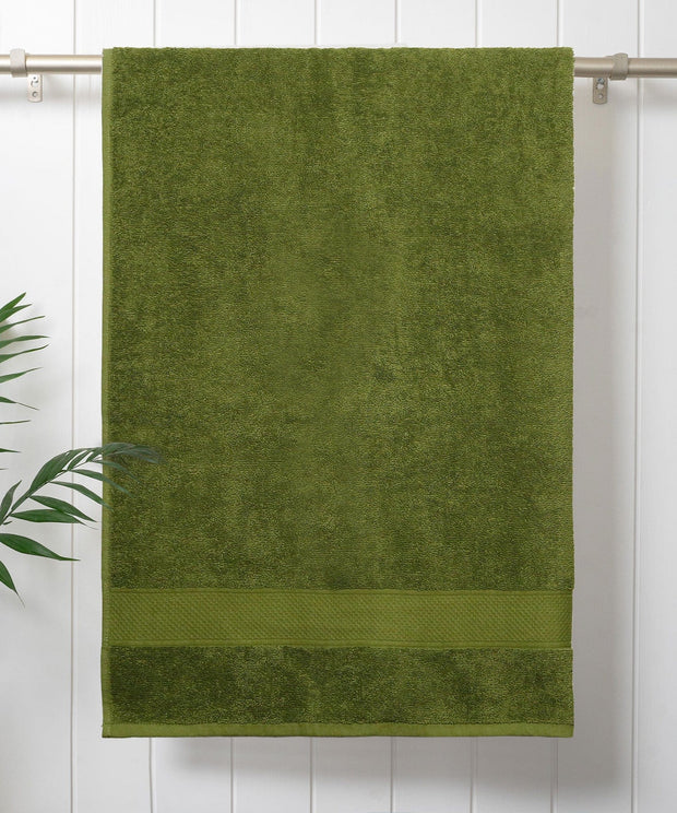 Export Quality Pure Cotton Bath Towel - Olive - ET14