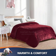 Luxury Plush Fleece Blanket - King - Burgundy - PFB10