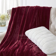 Luxury Plush Fleece Blanket - King - Burgundy - PFB10