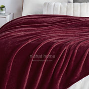 Luxury Plush Fleece Blanket - King - Burgundy - PFB10