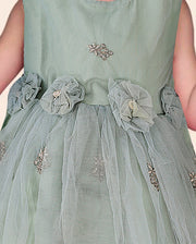 Baby Girl Frock - Net Embroidered Silk - BGF10