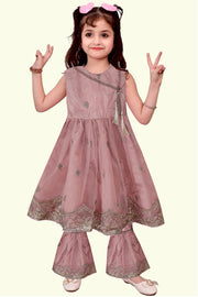 Baby Girl Frock - Net Embroidered Silk - 2pcs - BGF12