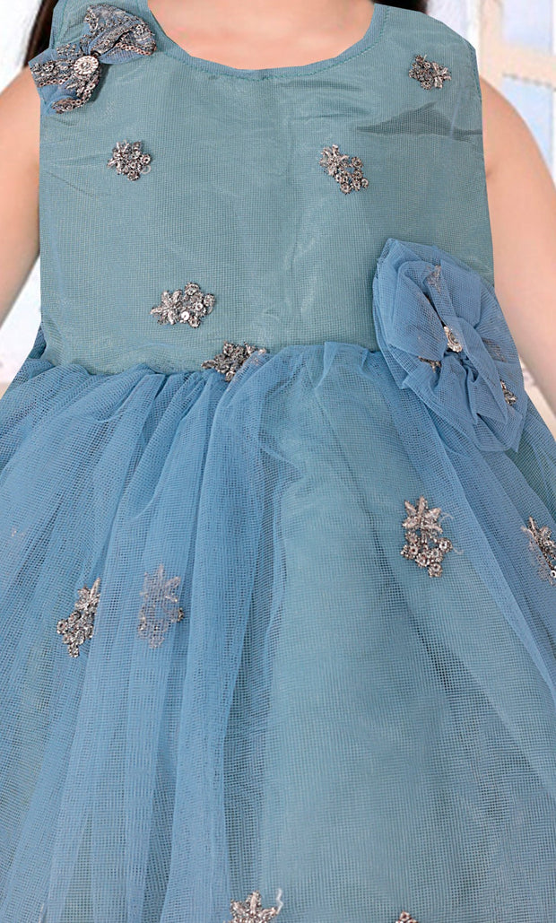 Baby Girl Frock - Net Embroidered Silk - BGF13