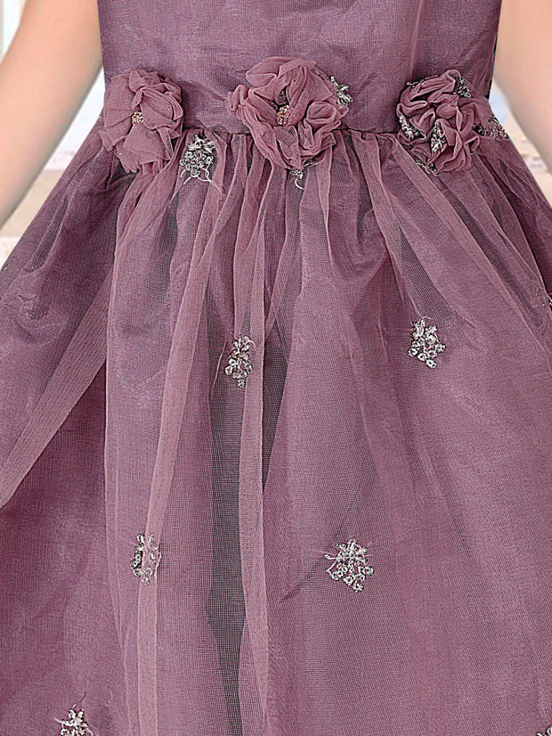 Baby Girl Frock - Net Embroidered Silk - BGF14