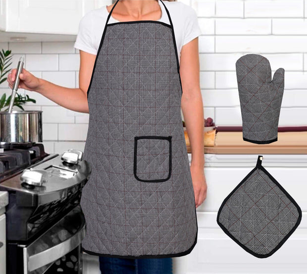 Sweet Home Quilted Appron - 3Pc -  Set - QAS02