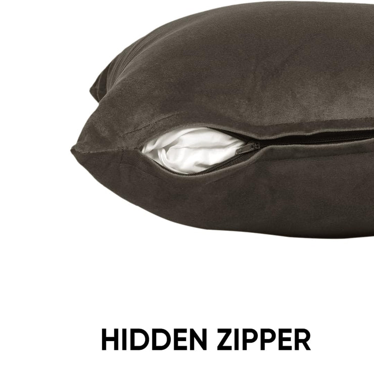 Velvez Soft Velvet Cushion Cover Set - 2pcs - Brown - VCC03