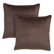 Velvez Soft Velvet Cushion Cover Set - 2pcs - Brown - VCC03
