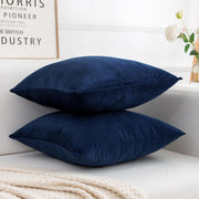Velvez Soft Velvet Cushion Cover Set - 2pcs - Blue - VCC05
